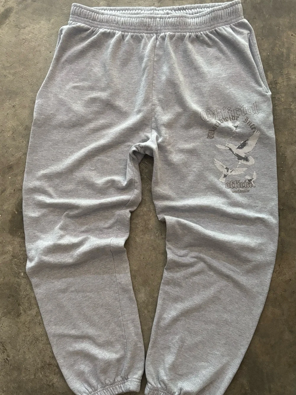 Grey Graphic Jogger Sweatpants sz Large